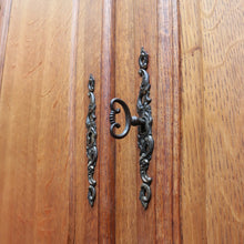 Load image into Gallery viewer, Antique French Oak 4 Door Breakfront Wardrobe Armoire with Hanging Rail and Shelves. B12804
