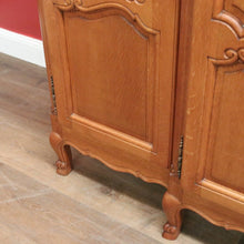 Load image into Gallery viewer, Antique French Four-Door Armoire with Hanging and Shelving – Three Keys Included. B12264
