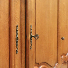 Load image into Gallery viewer, Antique French Four-Door Armoire with Hanging and Shelving – Three Keys Included. B12264
