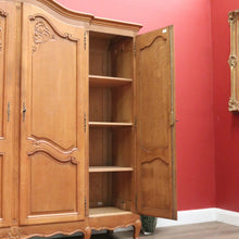 Load image into Gallery viewer, Antique French Four-Door Armoire with Hanging and Shelving – Three Keys Included. B12264
