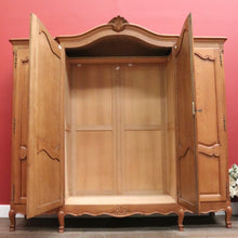Load image into Gallery viewer, Antique French Four-Door Armoire with Hanging and Shelving – Three Keys Included. B12264
