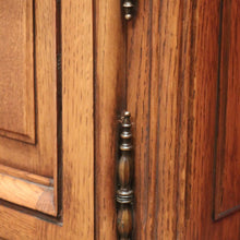 Load image into Gallery viewer, Pair of French Oak Bedside Cabinets with Brass Handles – Left &amp; Right Opening. B12322
