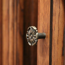 Load image into Gallery viewer, Pair of French Oak Bedside Cabinets with Brass Handles – Left &amp; Right Opening. B12322
