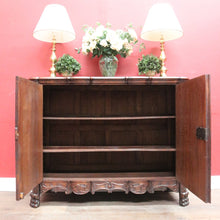 Load image into Gallery viewer, x SOLD Antique French Oak Two Door Sideboard with Curved Doors Entry or Foyer Cabinet. B12718
