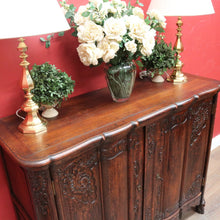 Load image into Gallery viewer, x SOLD Antique French Oak Two Door Sideboard with Curved Doors Entry or Foyer Cabinet. B12718
