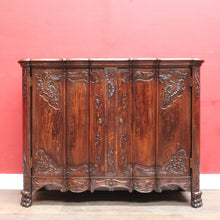 Load image into Gallery viewer, x SOLD Antique French Oak Two Door Sideboard with Curved Doors Entry or Foyer Cabinet. B12718
