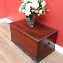 Load image into Gallery viewer, Antique Australian Cedar Chest Blanket Box with Iron Handles &amp; Original Candle Box. B12495
