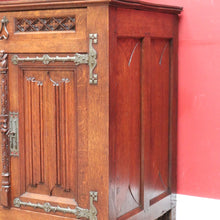 Load image into Gallery viewer, x SOLD Antique French Oak Gothic Sideboard with Quatrefoil and Linenfold Carving. B12708

