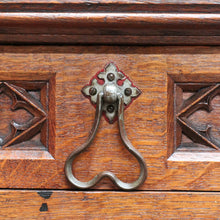 Load image into Gallery viewer, x SOLD Antique French Oak Gothic Sideboard with Quatrefoil and Linenfold Carving. B12708
