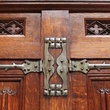 Load image into Gallery viewer, x SOLD Antique French Oak Gothic Sideboard with Quatrefoil and Linenfold Carving. B12708
