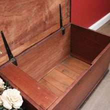 Load image into Gallery viewer, Antique Australian Cedar Chest Blanket Box with Iron Handles &amp; Original Candle Box. B12495
