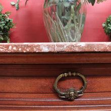 Load image into Gallery viewer, Antique French Walnut Breakfront Sideboard with Marble Top and Carved Detail. B12252
