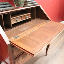 Load image into Gallery viewer, Antique French Oak Writing Bureau with Fitted Interior &amp; Scroll Feet. 2 Drawers. B12308
