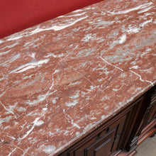 Load image into Gallery viewer, Antique French Walnut Breakfront Sideboard with Marble Top and Carved Detail. B12252

