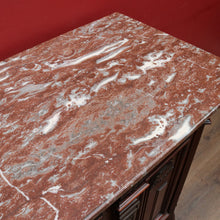 Load image into Gallery viewer, Antique French Walnut Breakfront Sideboard with Marble Top and Carved Detail. B12252
