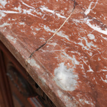 Load image into Gallery viewer, Antique French Walnut Breakfront Sideboard with Marble Top and Carved Detail. B12252
