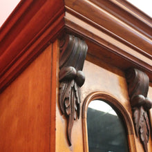Load image into Gallery viewer, Antique Australian Cedar Bookcase with Central Gothic Arch Glass Door. B12498

