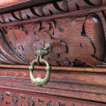 Load image into Gallery viewer, x SOLD Antique French Oak Gothic Display Cabinet with Bevelled Glass and Carved Detail. B12735
