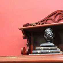 Load image into Gallery viewer, Antique English Mahogany Chiffonier – Fretwork Back, Hidden Drawer, Key Included. B12506
