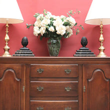 Load image into Gallery viewer, Vintage Australian Cedar Sideboard – 3 Drawers, 2 Cupboards, Brass Handles. B12502
