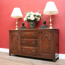 Load image into Gallery viewer, Vintage Australian Cedar Sideboard – 3 Drawers, 2 Cupboards, Brass Handles. B12502
