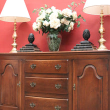 Load image into Gallery viewer, Vintage Australian Cedar Sideboard – 3 Drawers, 2 Cupboards, Brass Handles. B12502
