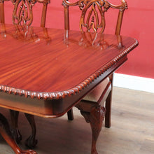 Load image into Gallery viewer, x SOLD Vintage English Mahogany Dining Table with Two Leaves and Lion’s Paw Feet. B12872
