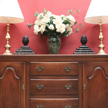 Load image into Gallery viewer, Vintage Australian Cedar Sideboard – 3 Drawers, 2 Cupboards, Brass Handles. B12502
