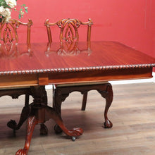 Load image into Gallery viewer, x SOLD Vintage English Mahogany Dining Table with Two Leaves and Lion’s Paw Feet. B12872

