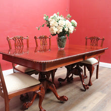 Load image into Gallery viewer, x SOLD Vintage English Mahogany Dining Table with Two Leaves and Lion’s Paw Feet. B12872
