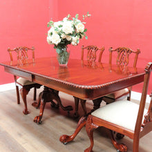 Load image into Gallery viewer, x SOLD Vintage English Mahogany Dining Table with Two Leaves and Lion’s Paw Feet. B12872
