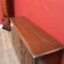Load image into Gallery viewer, Vintage Australian Cedar Sideboard – 3 Drawers, 2 Cupboards, Brass Handles. B12502
