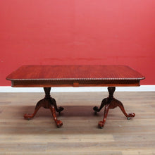 Load image into Gallery viewer, x SOLD Vintage English Mahogany Dining Table with Two Leaves and Lion’s Paw Feet. B12872
