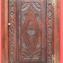 Load image into Gallery viewer, Antique French Brittany Oak Corner Cabinet – Wall Hanging, Carved, Brass Fittings. B12503
