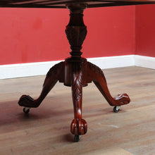 Load image into Gallery viewer, x SOLD Vintage English Mahogany Dining Table with Two Leaves and Lion’s Paw Feet. B12872
