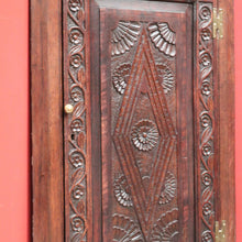 Load image into Gallery viewer, Antique French Brittany Oak Corner Cabinet – Wall Hanging, Carved, Brass Fittings. B12503
