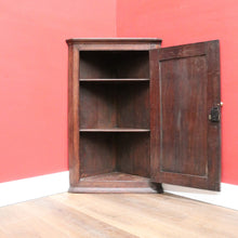 Load image into Gallery viewer, Antique French Brittany Oak Corner Cabinet – Wall Hanging, Carved, Brass Fittings. B12503
