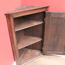 Load image into Gallery viewer, Antique French Brittany Oak Corner Cabinet – Wall Hanging, Carved, Brass Fittings. B12503
