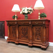 Load image into Gallery viewer, x SOLD Grand Antique French Carved Sideboard – Lion Heads, Cutlery Drawers, 3 Keys. B12283
