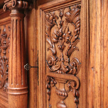 Load image into Gallery viewer, x SOLD Grand Antique French Carved Sideboard – Lion Heads, Cutlery Drawers, 3 Keys. B12283
