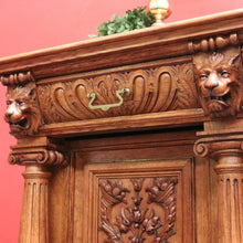 Load image into Gallery viewer, x SOLD Grand Antique French Carved Sideboard – Lion Heads, Cutlery Drawers, 3 Keys. B12283
