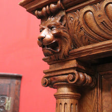 Load image into Gallery viewer, x SOLD Grand Antique French Carved Sideboard – Lion Heads, Cutlery Drawers, 3 Keys. B12283
