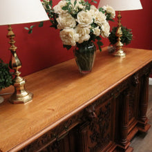 Load image into Gallery viewer, x SOLD Grand Antique French Carved Sideboard – Lion Heads, Cutlery Drawers, 3 Keys. B12283
