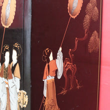 Load image into Gallery viewer, x SOLD Oriental Inspired Black Lacquer Chinoiserie Cabinet with Hand Painted Scenes. B12751
