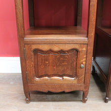 Load image into Gallery viewer, x SOLD Pair French Oak and Marble Bedside Cabinets with Drawers and Cupboard. B12818
