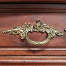 Load image into Gallery viewer, Antique French Walnut Sideboard with Cast Brass Handles and Carved Detail. B12731
