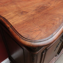 Load image into Gallery viewer, Antique French Walnut Sideboard with Cast Brass Handles and Carved Detail. B12731

