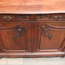 Load image into Gallery viewer, Antique French Walnut Sideboard with Cast Brass Handles and Carved Detail. B12731

