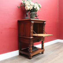 Load image into Gallery viewer, x SOLD Antique French Oak Drinks Cabinet with Carved Figure and Turned Supports. B12851
