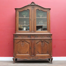 Load image into Gallery viewer, Antique French Oak Two Height China Cabinet or Bookcase with Glass Doors. B12703
